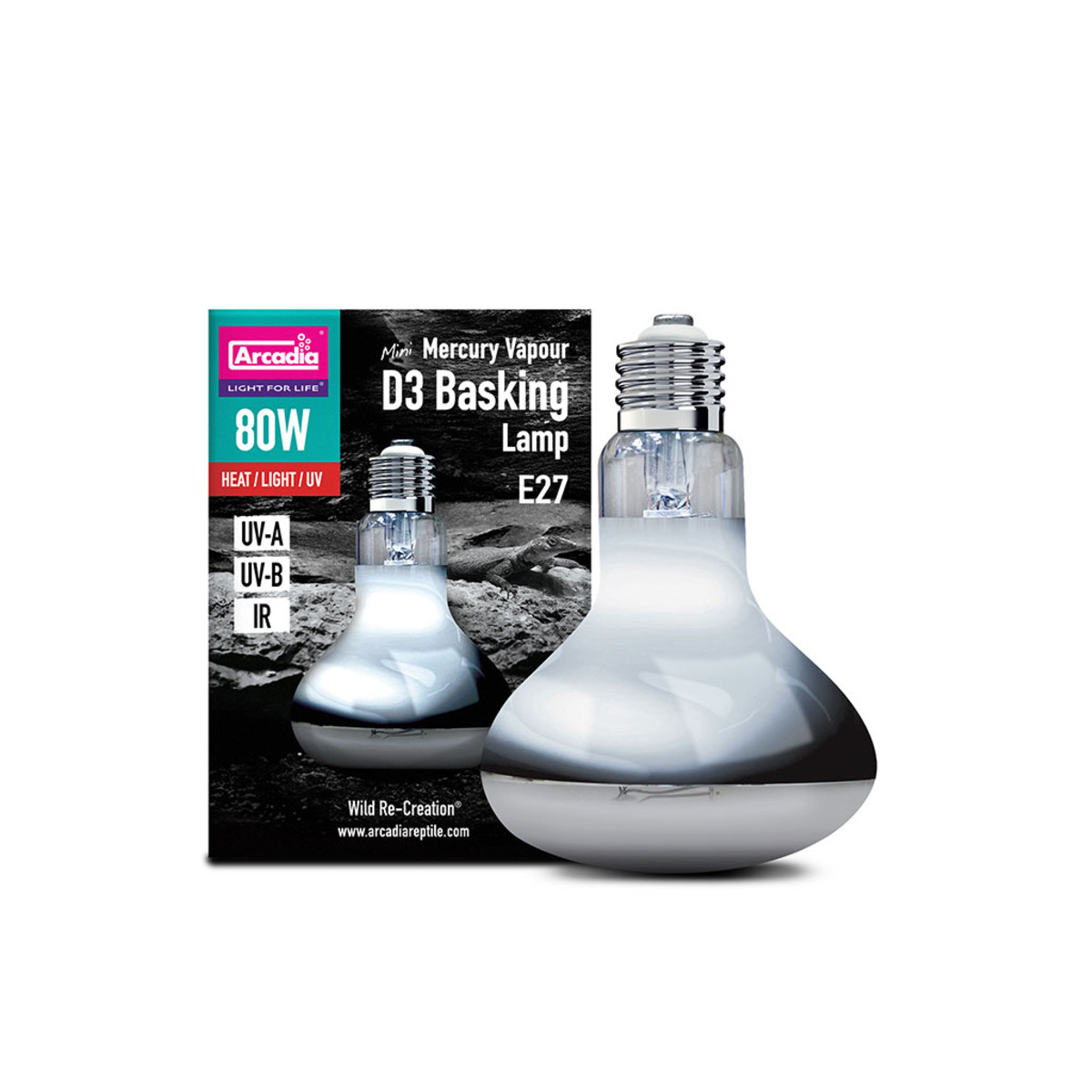 Arcadia Mini D3 UV Basking Lamp, 80w